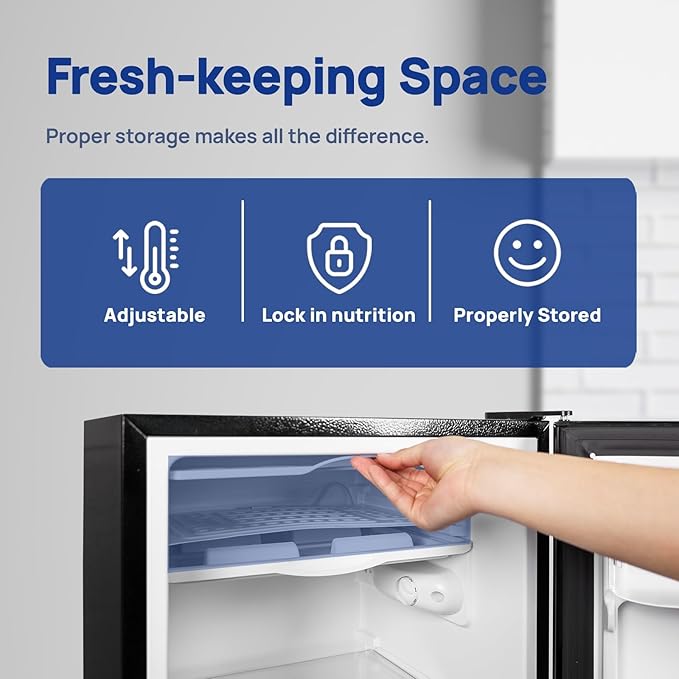 Smad Dorm Fridge 3.2 Cu.Ft, Compact Refrigerator with Freezer, Office Fridge with Chiller Box, Single Door Office Refrigerator 7 Levels Temperature Control, Low Noise - Image 3