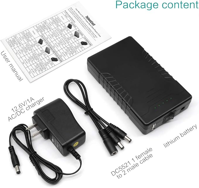 Talentcell Rechargeable 12V 6000mAh/5V 12000mAh DC Output Lithium ion Battery - Image 6