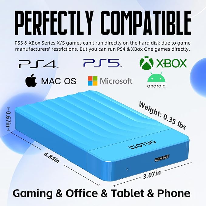 YOTUO 750GB Portable External Hard Drive Storage Expansion Mobile HDD USB 3.0 - Image 3