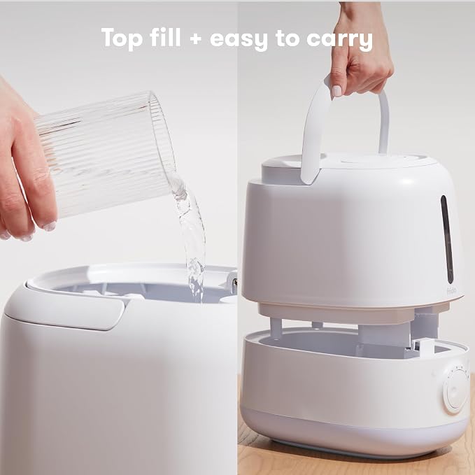 Frida Baby 3-in-1 XL Top Fill Humidifier for Bedroom, Cold & Flu Relief, 6L Tank Cool Mist Humidifier + Diffuser for Large Rooms, Mold Resistant, Nightlight, Auto-Off, Quiet, Essential Oil Diffuser - Image 4