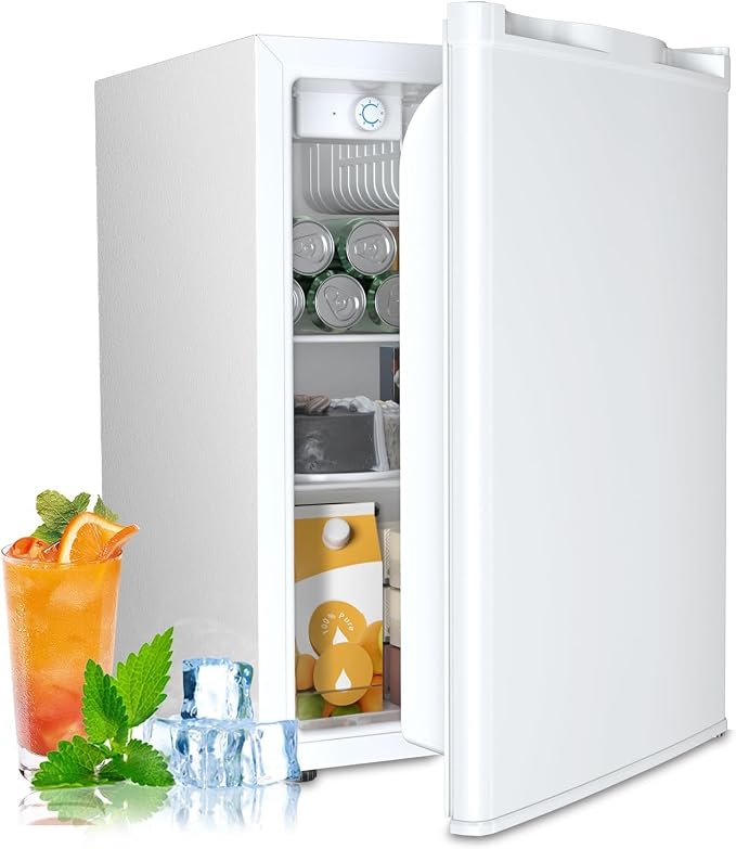 Antarctic Star 2.56 Cu.Ft. Mini Fridge with Freezer, Small Refrigerators with Adjustable Thermostat, Low Noise, Energy Saving, Compact Refrigerators for College Dorm, Office, Bedroom, Apartment, White by AntarcticStar