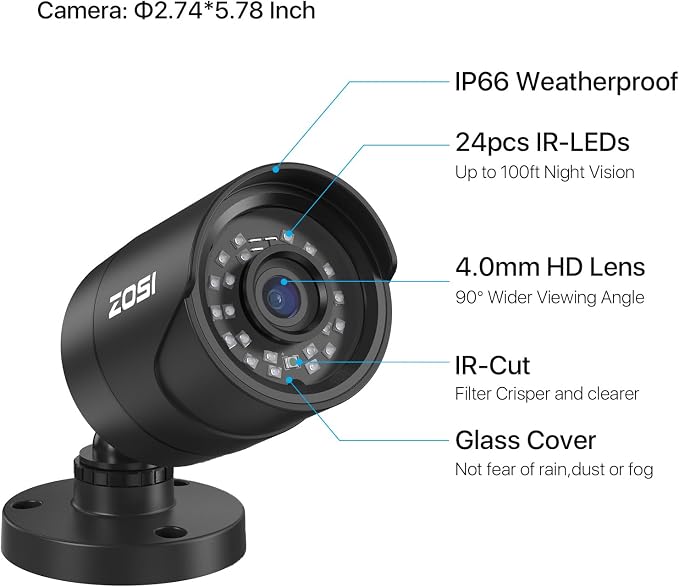 ZOSI H.265+ 1080p 16 Channel Home Security Camera Outdoor Indoor, 16CH CCTV DVR - Image 8