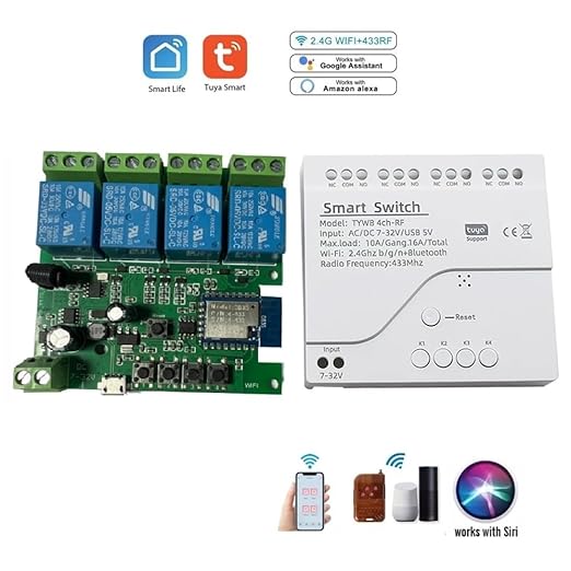 4 Channel Smart WiFi RF Bluetooth Wireless Dry Contact Relay Switch Module - Image 2