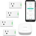 YoLink Smart Energy Plug 15A – 4-Pack, 1/4 Mile LoRa Range, High-Power Devices by YoLink