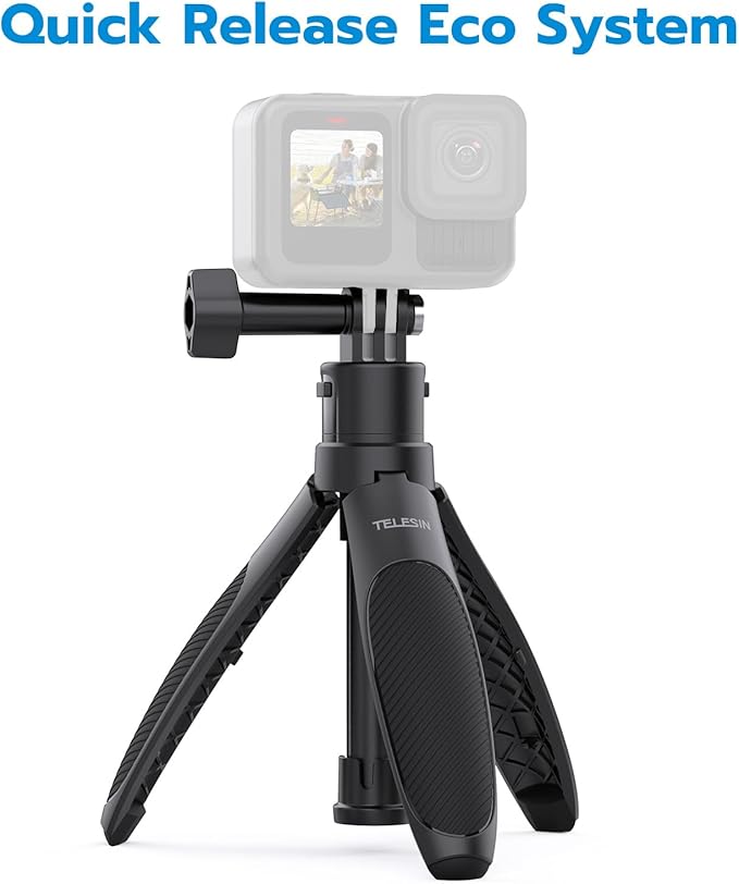 TELESIN 40cm/15.75'' Selfie Stick Tripod, Quick Release Portable Vlog Camera - Image 3