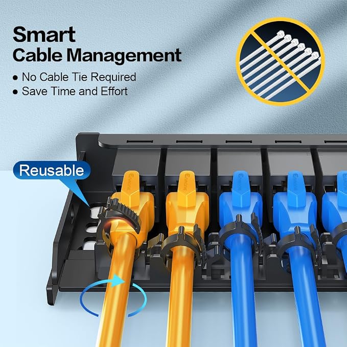 6 Port Patch Panel 0.5U CAT6A Keystone Patch Panel UTP - Image 3