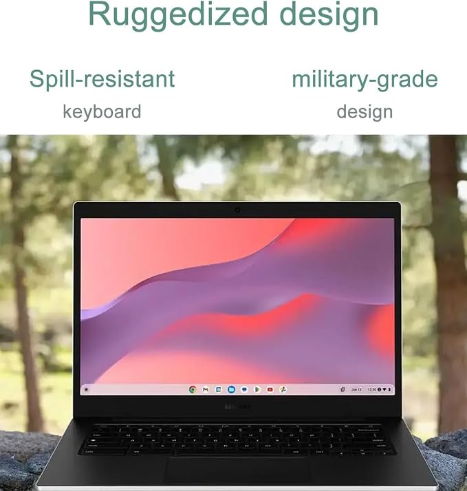 Samsung Galaxy Chromebook Go Laptop, 14" LED, Intel Celeron N4500, 4GB RAM | 320GB Storage (64GB eMMC + 256GB SD Card), Home, Students, 12-Hr Long Battery, Spill-Resistant, Webcam, IST HUB, Chrome OS - Image 3