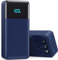 Portable Charger 50800mAh Power Bank with 3 Built in Cables,25W PD QC4.0 Fast Charging USB C Battery Pack,6 Outputs 2 Inputs Travel Essentials Phone Charger for iPhone 17/16/15,Google,Android,Blue by AONIMI