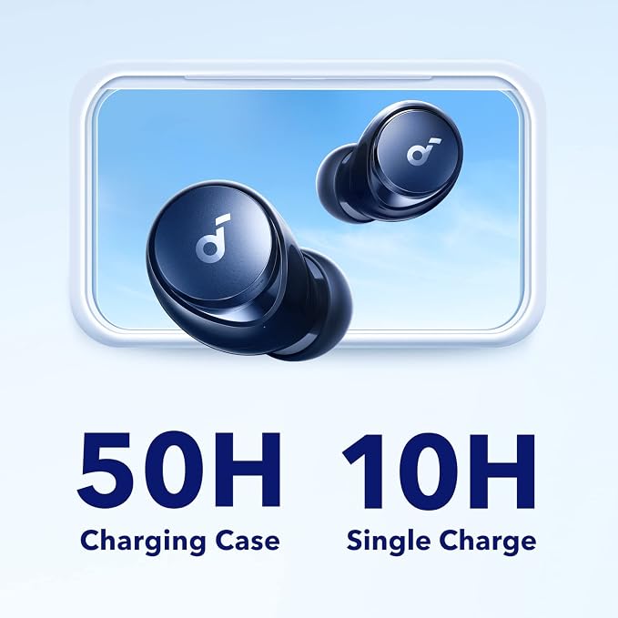 Soundcore by Anker Space A40 Adaptive Active Noise Cancelling Earbuds | Reduce Noise by Up to 98%, Ultra Long 50H Playtime, 10H Single Playtime, Hi-Res Sound, Comfortable Fit, Wireless Charge - Image 4