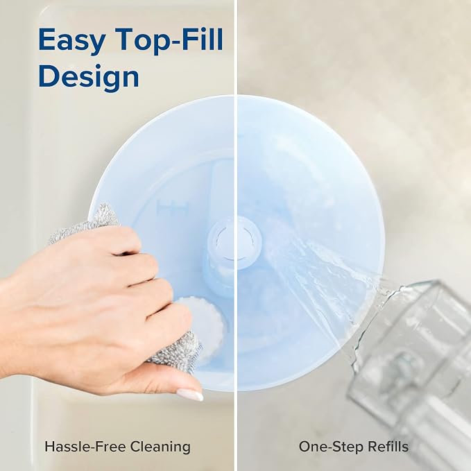 LEVOIT Dual 150 Humidifiers for Bedroom Large Room, 3L Cool Mist Top Fill Essential Oil Diffuser for Baby Nursery and Plants, 360° Nozzle, Quiet Rapid Ultrasonic Humidification for Home, Blue - Image 5