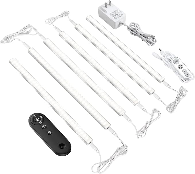 Remote Control Under Cabinet Led Light Plug in, Dimmable Daylight White 4500K by ASOKO