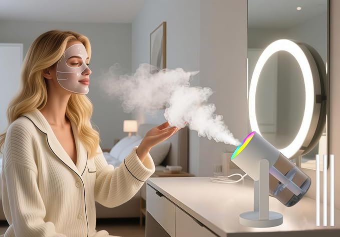 UEISODC bedroom humidifier, desktop USB humidifier, car air freshener, relieves tight skin, cough, nasal congestion, allergies and dry air，With automatic shutdown, silent operation by UEISODC