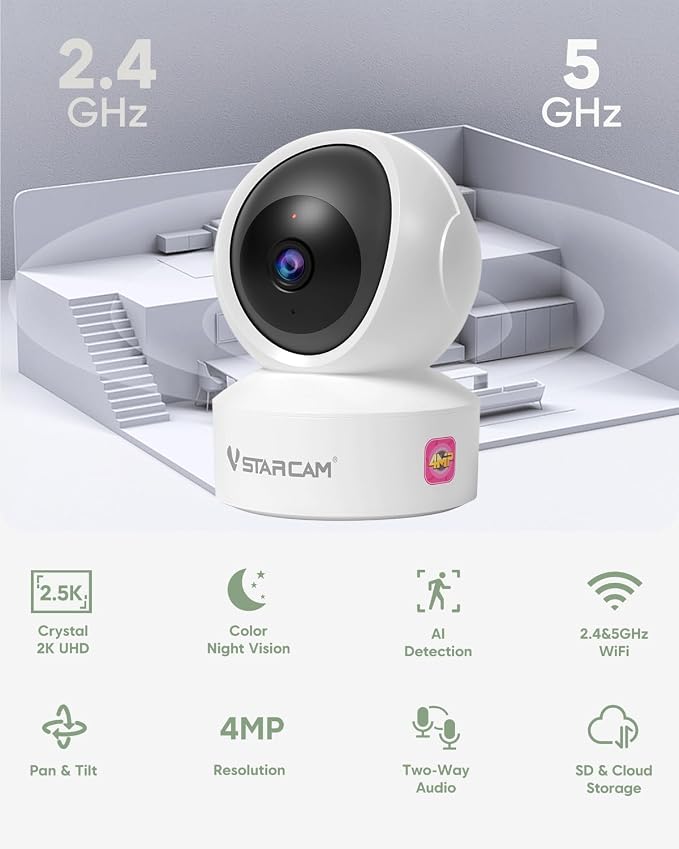 VSTARCAM 5G Indoor Camera Wireless, 2.5K QHD - Image 2