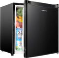 Upstreman 1.7 Cu.ft Mini Fridge with Freezer, Black-FR17 | Dorm Essentials, Adjustable Thermostat, Energy Saving, Low Noise, Compact Refrigerator for Dorm, Office, Bedroom by StartUpLiveBetter