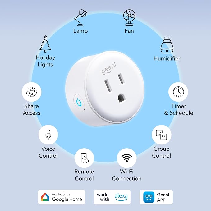 Geeni Dot Smart Plug with 2.4GHz WiFi Connectivity – 2-Pack Compact, - Image 2