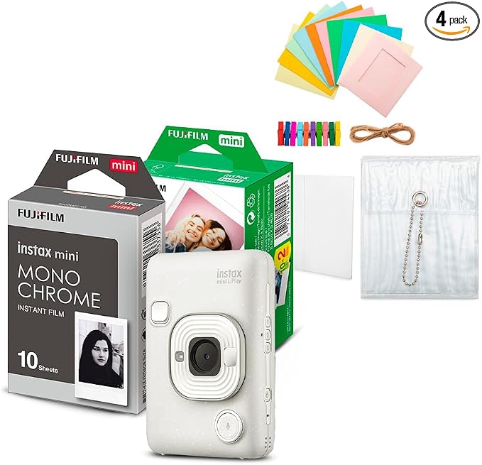 Fujifilm Instax Mini LiPlay Hybrid Instant Camera and Smartphone Printer Bundle by FUJIFILM
