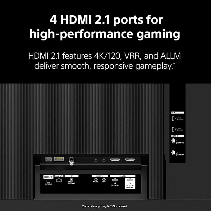 Sony 55 Inch BRAVIA 3 II LED 4K HDR Smart Google TV with Gemini K-55XR30M2 | XR Processor with AI Technology, Dolby Vision/Atmos, 120Hz Refresh Rate, 4K movie credits included, 4xHDMI 2.1, PS5 Features - Image 6