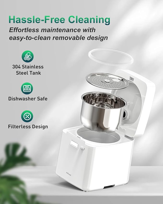 Mifasol Stainless Steel Humidifier, 3.3L Warm Mist Humidifiers for Bedroom, Easy Clean Steam Humidifiers for Home, Dishwasher Safe Humidifier Large Room, White - Image 3