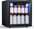 COWSAR Beverage Refrigerator, 50 Cans Wine Cooler, ETL Approved 1.3 Cu.ft Mini Fridge with Glass Door, Adjustable Shelves, Digital Temperature Freestanding Small Drink Fridge for Soda Beer or Wine by COWSAR
