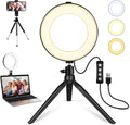 2 in 1 LED 6" Ring Light with Tripod Stand & Clamp by MACTREM
