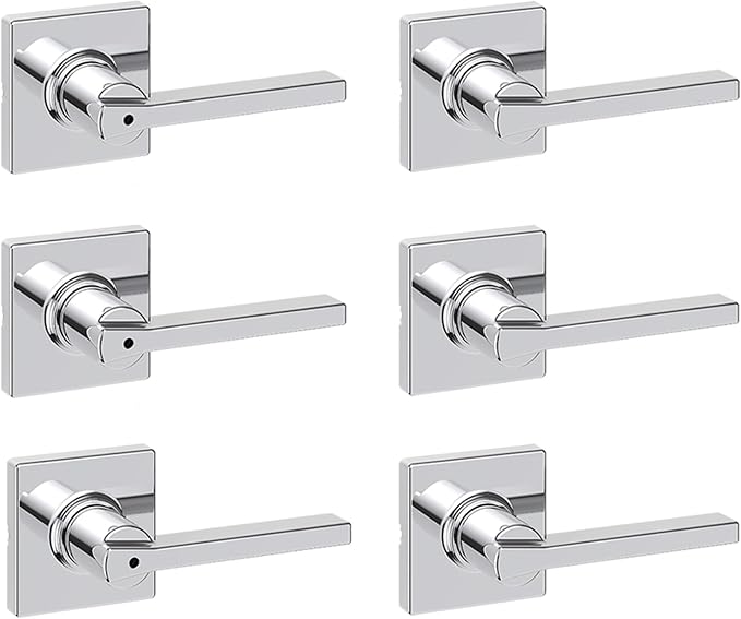 Kwikset Casey Hallway Passage and Bed/Bath Privacy Door Handle 6 Pack, 3 by Kwikset