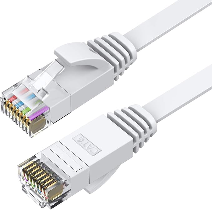 BUSOHE Cat6 Ethernet Cable 100 FT White, Cat-6 Flat Internet LAN Network - Image 4