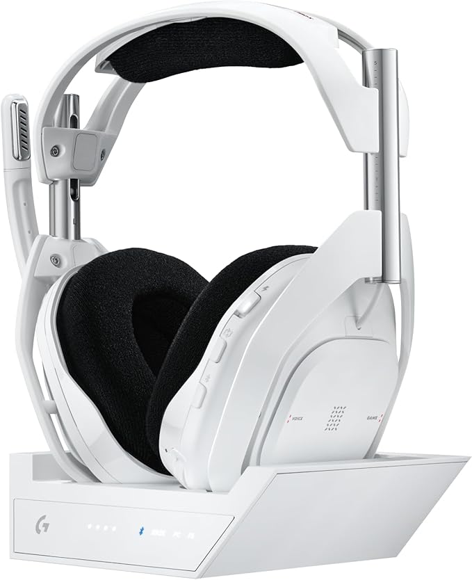 Logitech G Astro A50 X Multi-Platform Wireless Gaming Headset - White | For PS5, Xbox, PC, Switch - PLAYSYNC Video & Audio Switcher, HDMI 2.1 4K 120Hz VRR, 24bit/48kHz, <24hr Battery, 2.4GHz & BT by Unknown