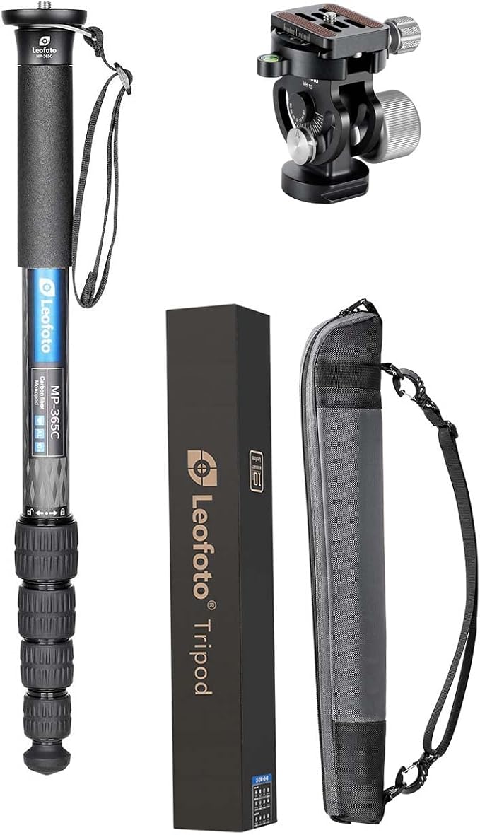 Leofoto MP-365C+VH-10S Monopod and Tilt Head Set, Carbon Fiber, VH-10S Monopod by TAKINGITFURTHER-LEOFOTO