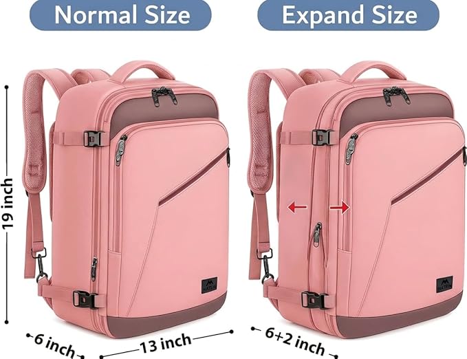 MATEIN Pink Travel Backpack for Women, 40L Water Resistant Carry on Backpack - Image 5