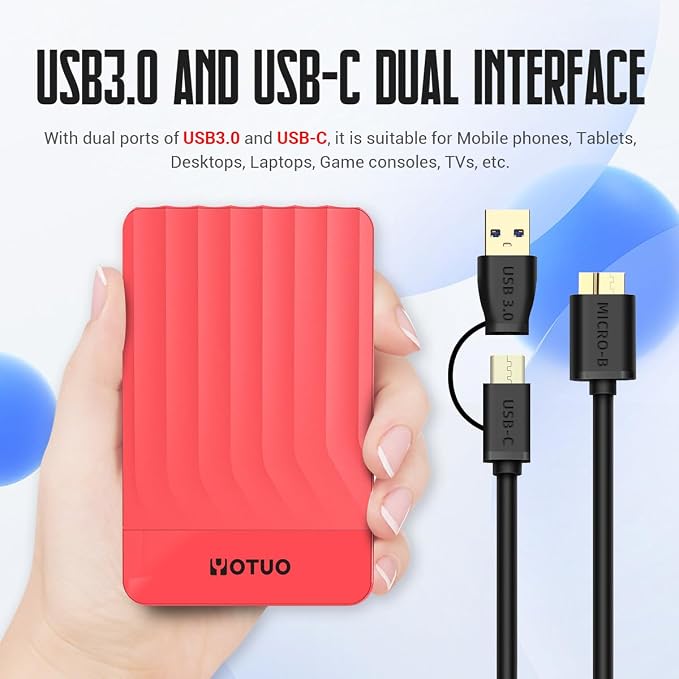 YOTUO Portable External Hard Drive Storage Expansion Mobile HDD USB 3.0 - Image 4