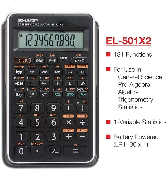 Sharp EL-501XBWH Scientific Calculator 5 Pack - Image 3