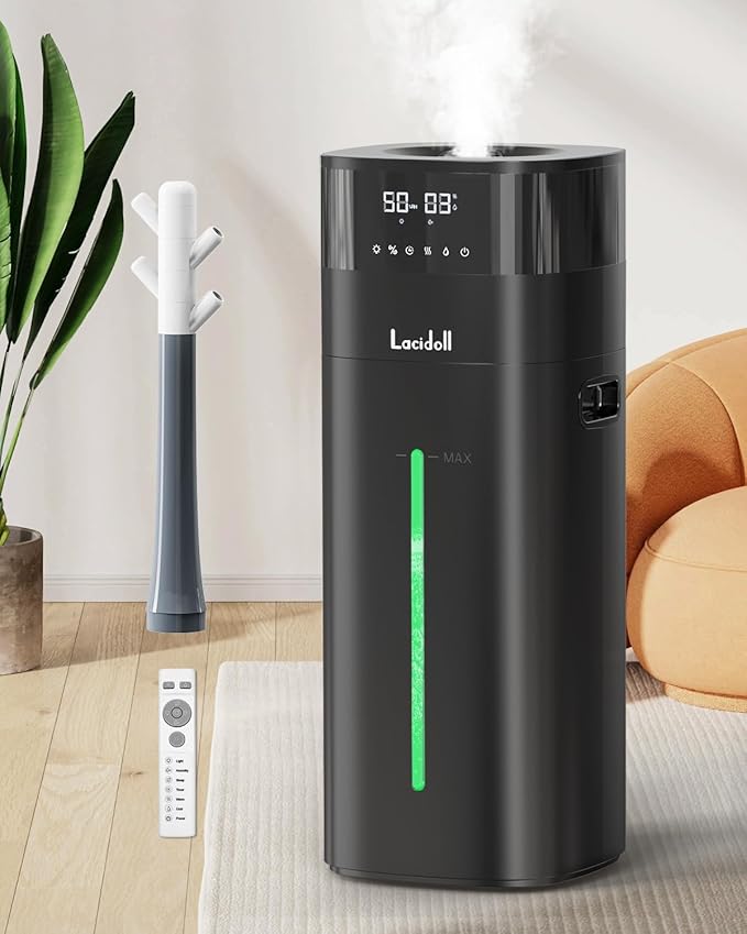 Warm and Cool Mist Humidifier Large Room, 5.3Gal/20L Humidifiers for Home 2500 sq ft, Whole House Humidifiers with Diffuser & Extended Tube, Air Humidifier for Bedroom Nursery Baby Plants by Bigcapacitybigpeaceofmind