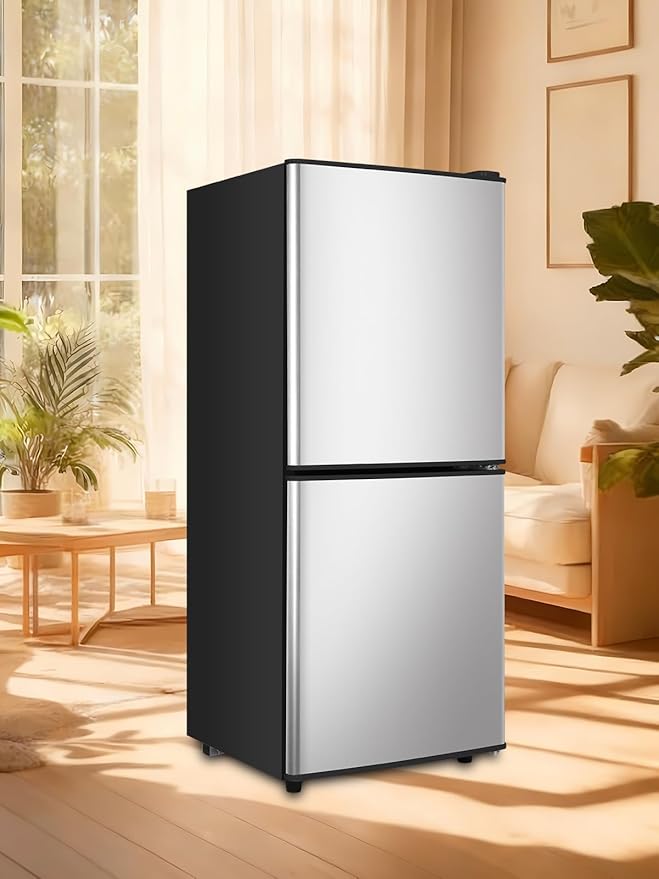 F.W.WOOLWORTHS 4.0 Cu.Ft Refrigerator with Freezer | Compact Fridge with 2 Doors for Office, Kitchen, Dorm and Bedroom, 7 Level Temp Adjustable Thermostat, Silver - Image 7
