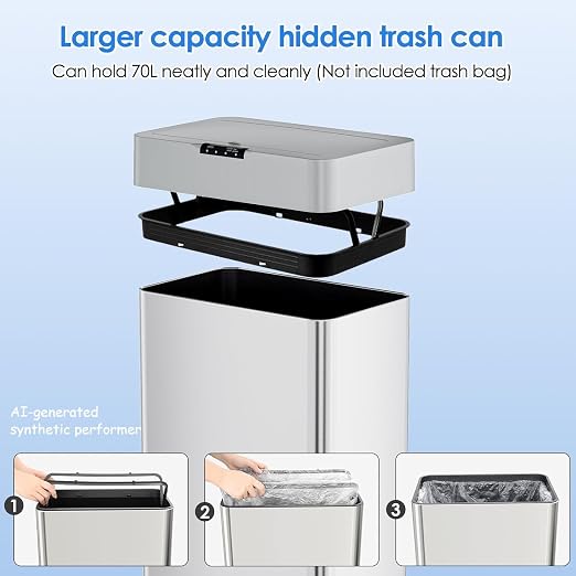 Sensor Trash Can, Touchless Motion Sensor Trash Bin, Smart Automatic Garbage Can - Image 7