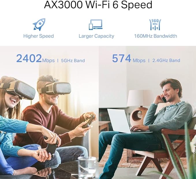 TP-Link AX3000 Dual-Band Wi-Fi 6 Range Extender AP Mode w/Gigabit Port - Image 2