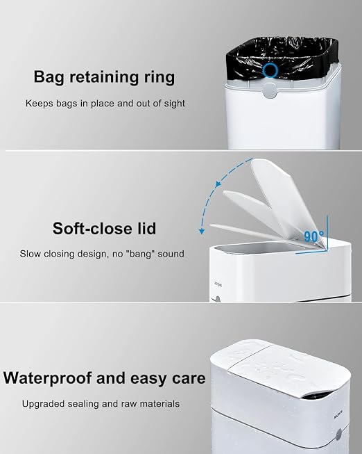 CTIME Touchless Automatic Bathroom Trash Can - Image 7