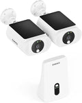 Solar Security Cameras Wireless Outdoor 2 Cam Kit Expadable to 10H, No by Gaiexce-Official