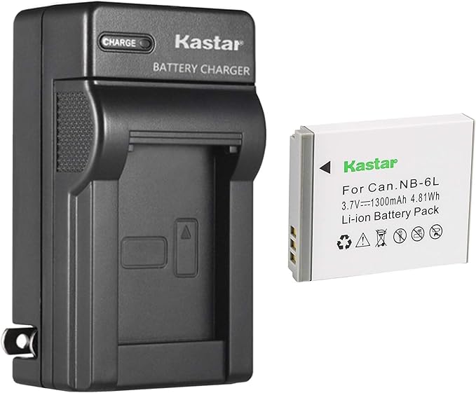 Kastar NB-6L Battery + Charger for Canon PowerShot D10 by Kastar