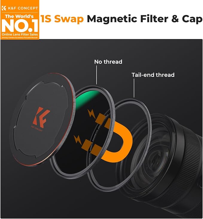 K&F CONCEPT 82mm Magnetic CPL+ND8+ND64+Magnetic Basic Ring+Lens Cap Camera Lens - Image 2