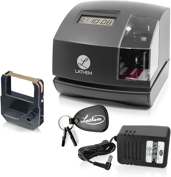 Lathem 1600e Time Clock Punch Machine & Document Stamp, Time Keeping System by Lathem