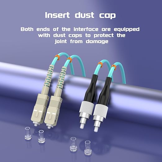 SC/UPC to FC/UPC Fiber Patch Cable OM3 100Meter/328ft 10GB/Gigabit Multimode - Image 6