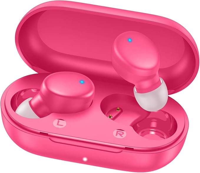 MOZOTER Mini Wireless Earbuds Bluetooth 5.3 in Ear Headphones Headsets | Light Weight,60Hrs Playtime Ear Buds with Charging Case,Smart Touch Control,Premium Sound with Deep Bass for Sport-Rose Pink by MOZOTER