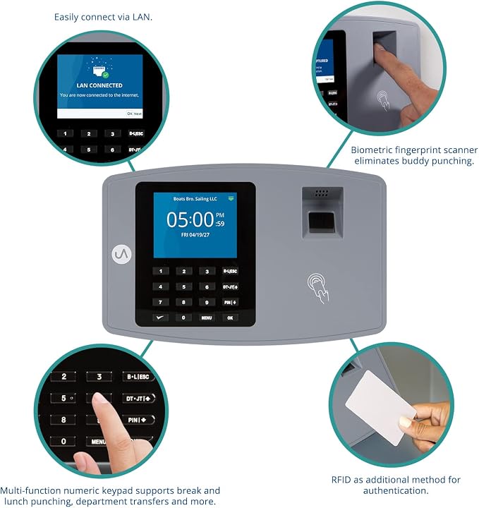 uAttend BN6700 Biometric Time Clock System - Image 3