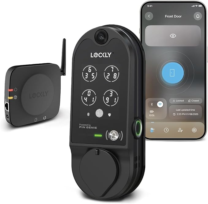 Lockly Vision Smart Lock with Camera, Video Doorbell Keyless Entry Door Lock by Amazon+Renewed