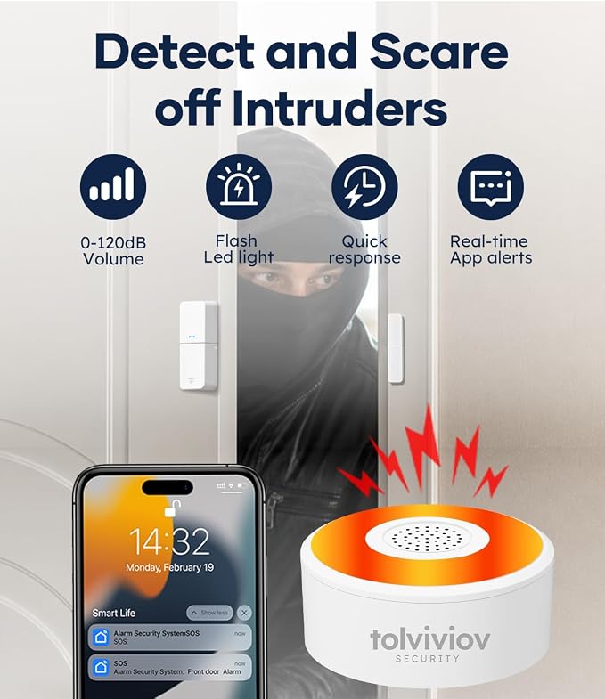 tolviviov Home Security System Wireless, DIY Door Alarm Security System - Image 2