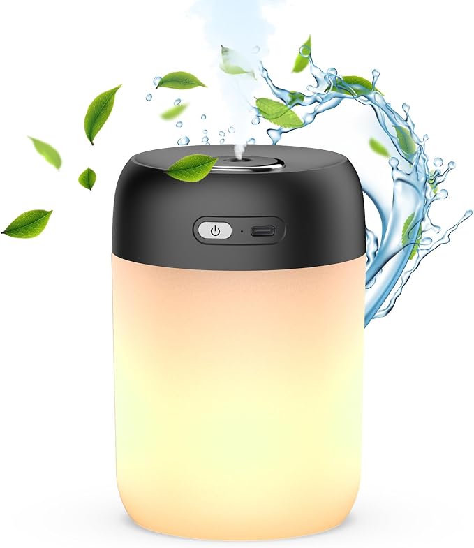 SZO Night Lights Humidifiers For Bedroom, USB Rechargeable, LED Lights For Bedroom,4 Mode Portable Night Lights Humidifier Fit For Various Scenarios,<28dB, Auto Shut-off, Ideal For Home Travel Plants by SZOLLC