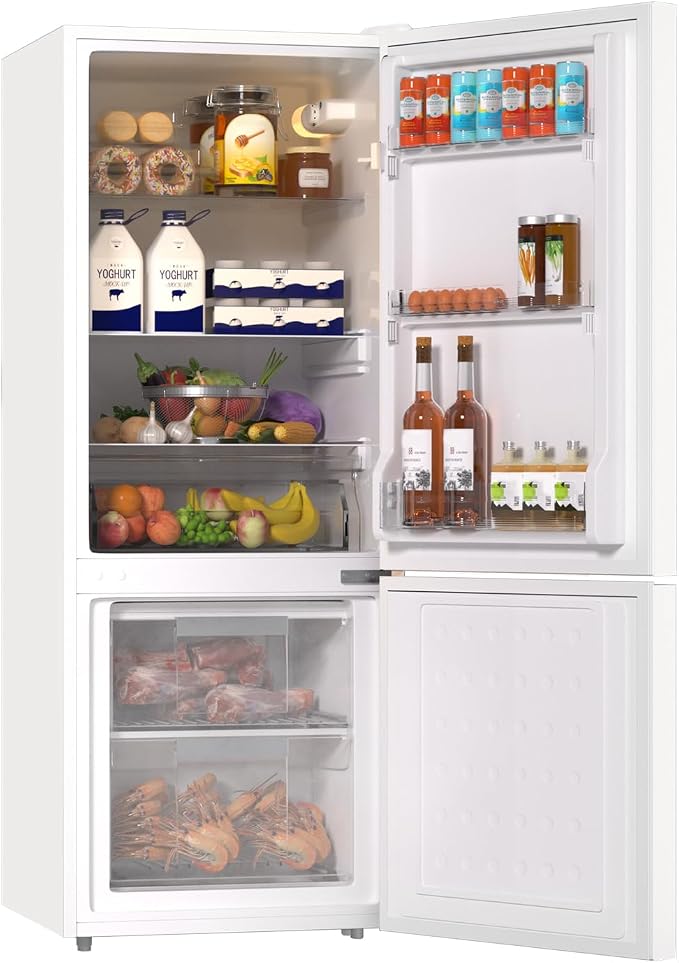Apartment 7.1 Cu.Ft Refrigerator with Bottom Freezer Cream White | Office Fridge with Bottom Freezer, Large Capacity, Energy Saving, Adjustable Thermostat, Low Noise - Image 8