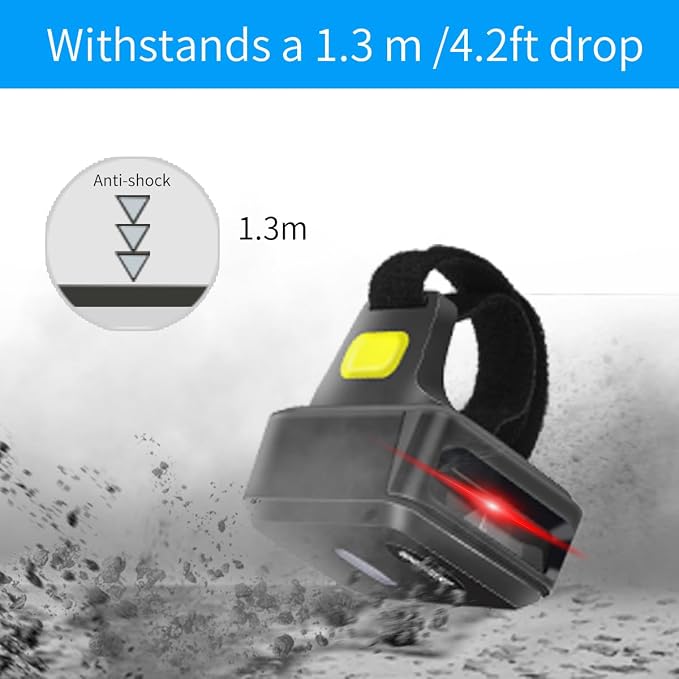 Portable Ring Bluetooth Barcode Scanner Wireless 2.4Ghz &USB Wired 3 in 1 - Image 7