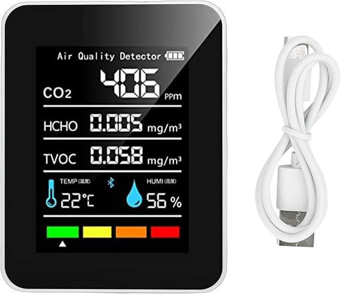 Carbon Dioxide Detector Portable, Formaldehyde TVOC Air Quality Monitor - Image 3
