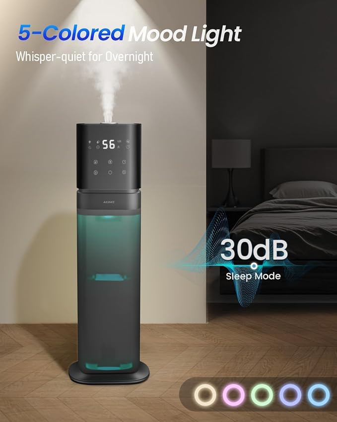 Humidifiers for Bedroom 2.1Gal/8L, Smart Humidifier Large room, Cool Mist Humidifiers for Bedroom Large Room with Extended Tube, WIFI App&Voice Control, Humidifiers for Home Baby Plants, Blue - Image 9